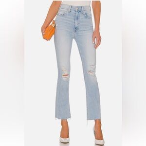 MOTHER High Wasted Rider Ankle Fray Island Afterhours Straight Leg Jeans Sz 28